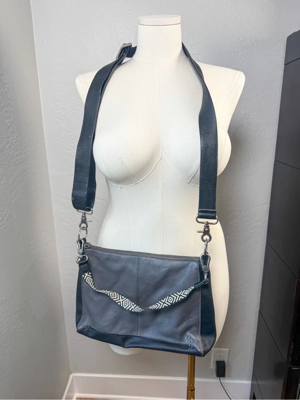 The Sak Colorblock Leather Crossbody Bag Adjustable Strap